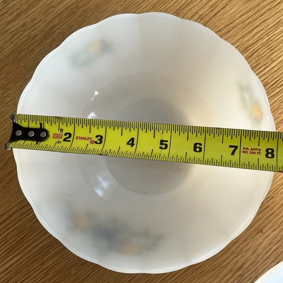 Vintage Arcopal France Nesting Bowls Set of Two White Milk Glass Scalloped Edge - Picture 15 of 15